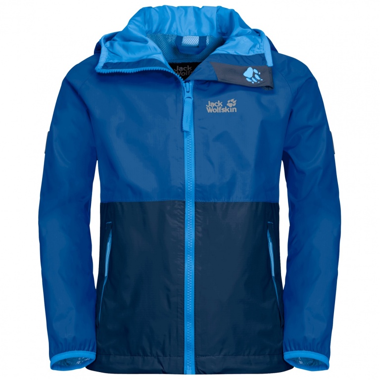 Jack Wolfskin Regenjacke Rainy (wind- und wasserdicht) coastalblau Kinder